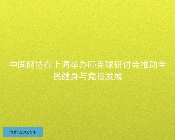 中国网协在上海举办匹克球研讨会推动全民健身与竞技发展